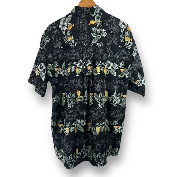 Summa Men's Size M Silk Button Up Hawaiian Aloha Shirt Tropical Cocktail Print‎ - Picture 2 of 10
